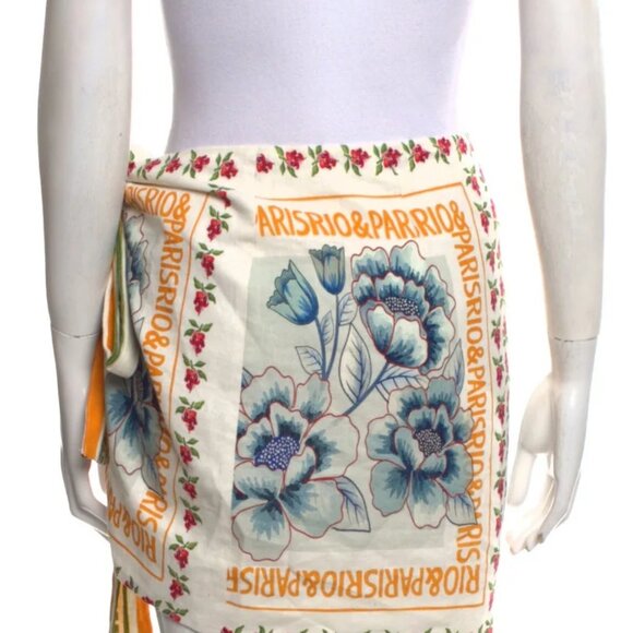 Sezane x Farm Rio Lola Wrap Mini Skirt in Paris Ama Rio 38 6 - Picture 4 of 6